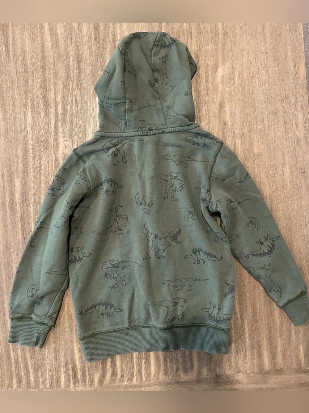 Carter's Green Dino Print Zip Hoodie